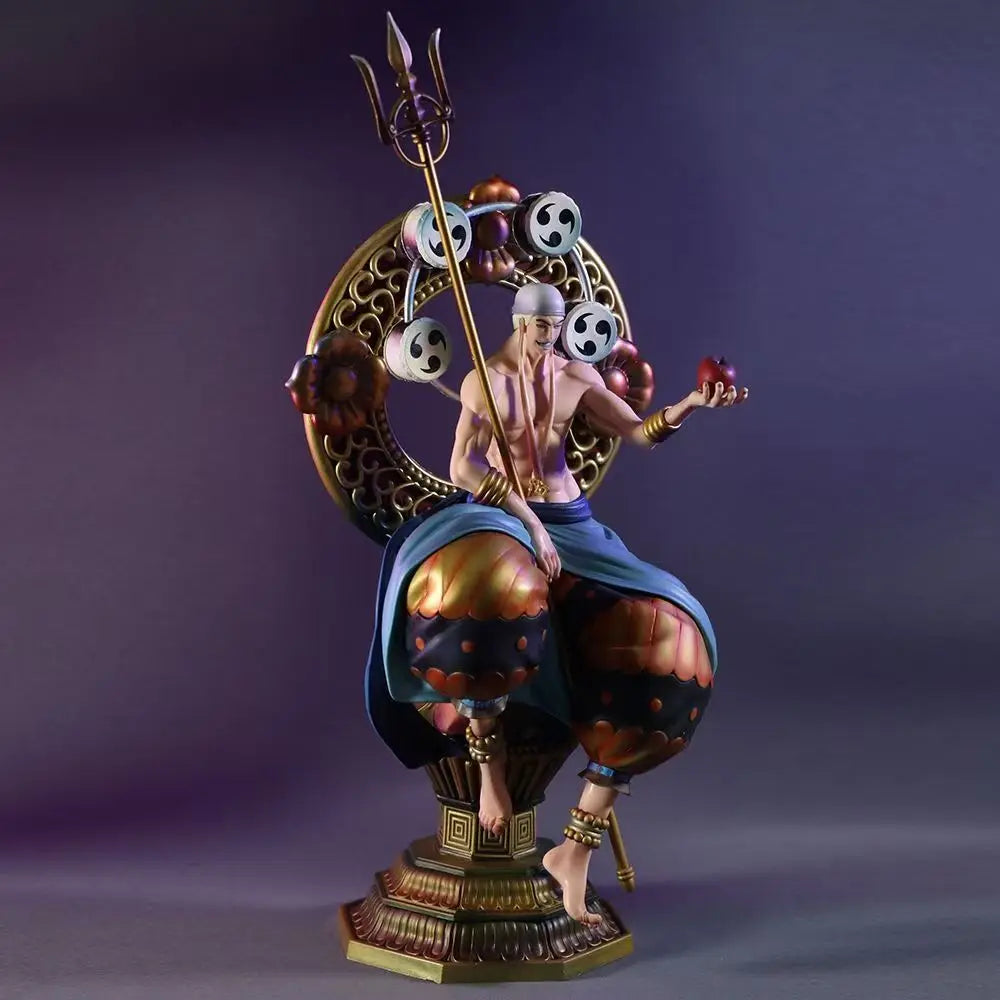 One Piece Anime 39cm Thunder God Enel Sitting Action Figure PVC Statue Model Boys Collection Toys Desktop Ornament Gifts