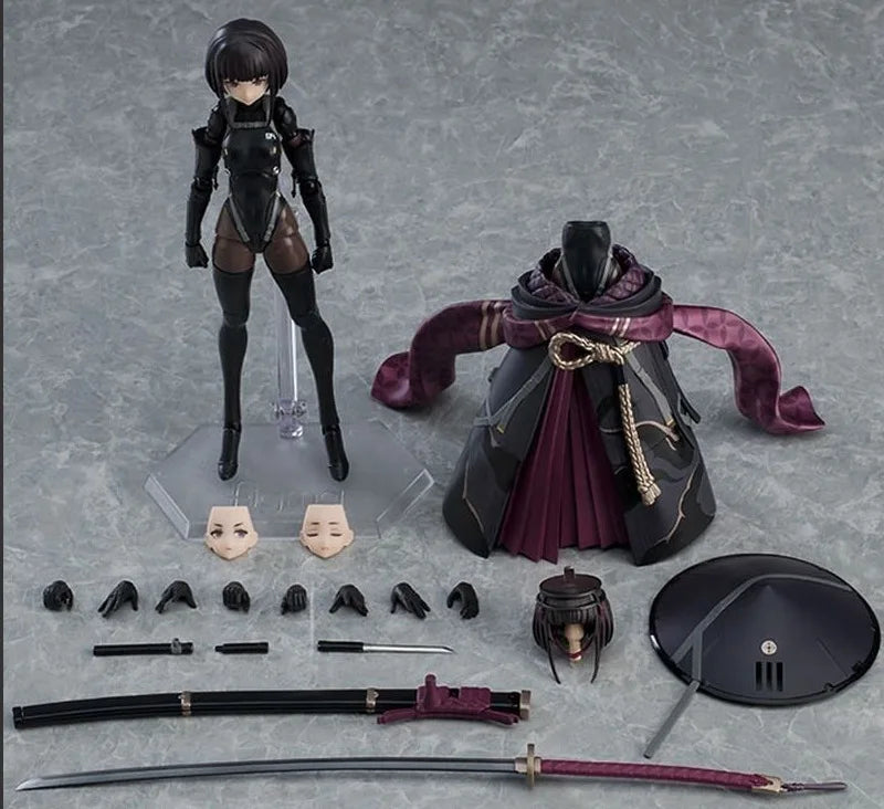 Black-Hat Samurai Articulated Figure with Katana