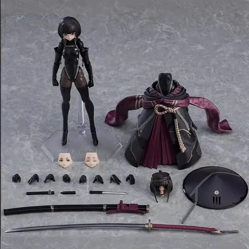 Black-Hat Samurai Articulated Figure with Katana