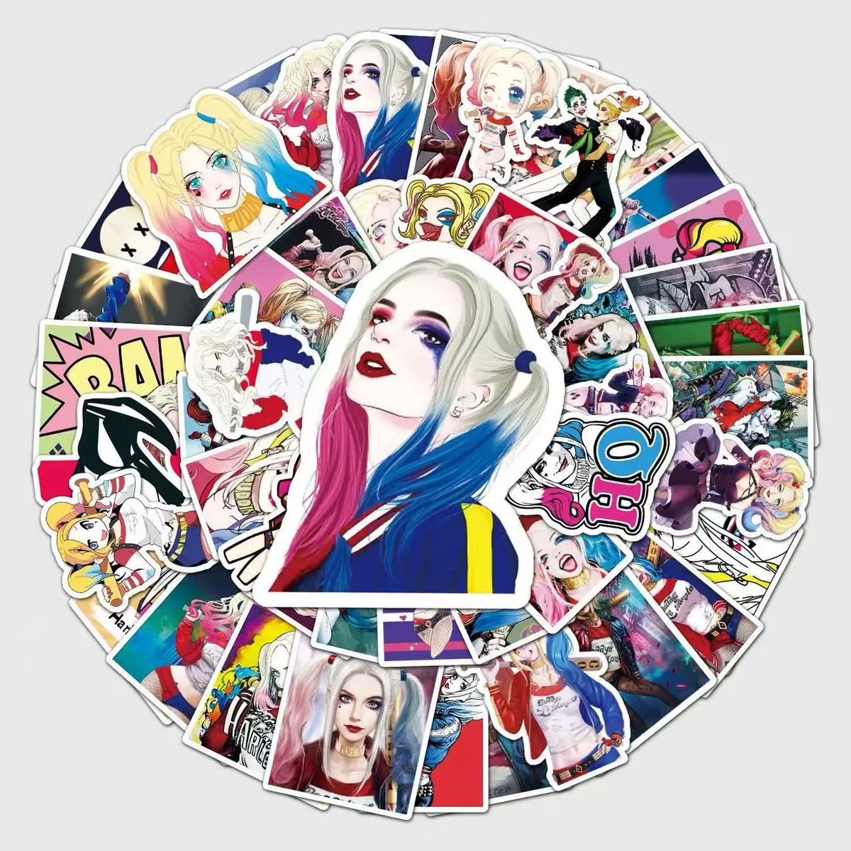 Harley Quinn Action Figure or 52-Piece Sticker Pack